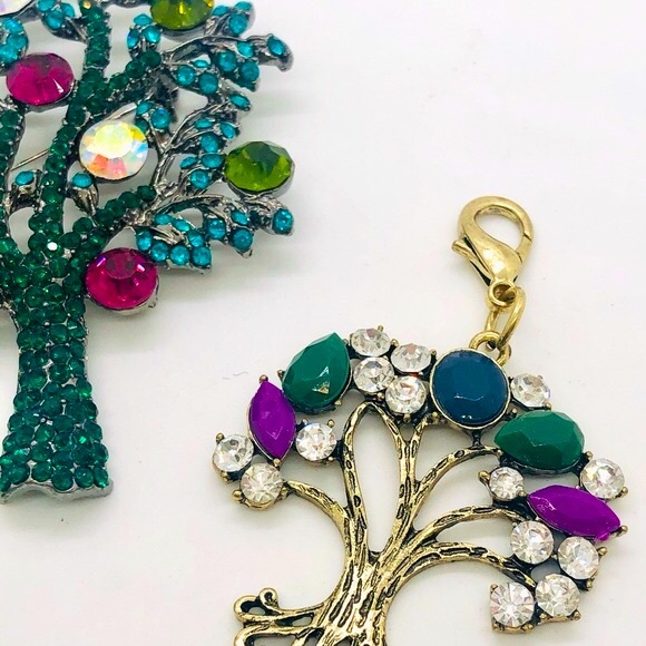 Vintage Crystal Rhinestone Tree Jewelry Lot - Picture 6 of 8